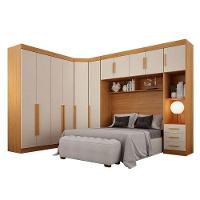 Quarto De Casal Modulado 11 Portas Orion Cinamomo Off White - Leifer Móveis - 1