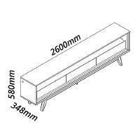 Rack Requinte 2.6 Com Led Naturale Com Off White - Gelius Móveis - 4