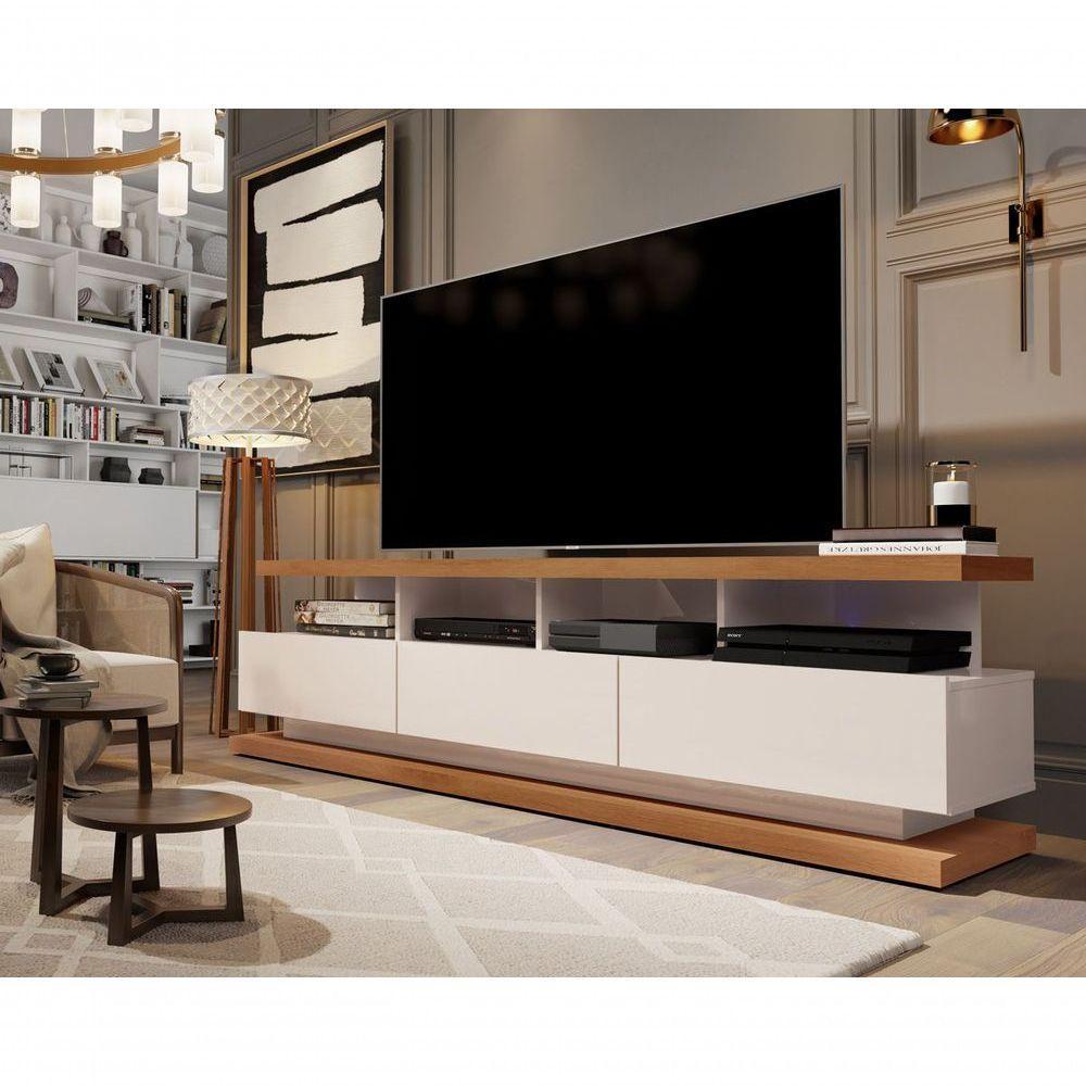 Rack Para Tv Vivare Off White Com Freijó - Germai Móveis - 2