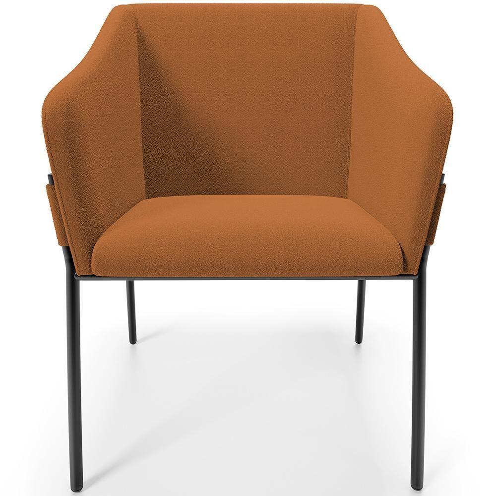 Kit 4 Cadeiras Para Sala De Jantar Estar Living Olívia L02 Bouclê Terracota - Lyam Decor - 6