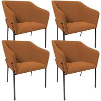 Kit 4 Cadeiras Para Sala De Jantar Estar Living Olívia L02 Bouclê Terracota - Lyam Decor - 1