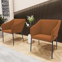 Kit 4 Cadeiras Para Sala De Jantar Estar Living Olívia L02 Bouclê Terracota - Lyam Decor - 5