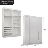 Quarto De Casal Modulado 11 Portas Orion Ambiente Branco - Leifer Móveis - 2