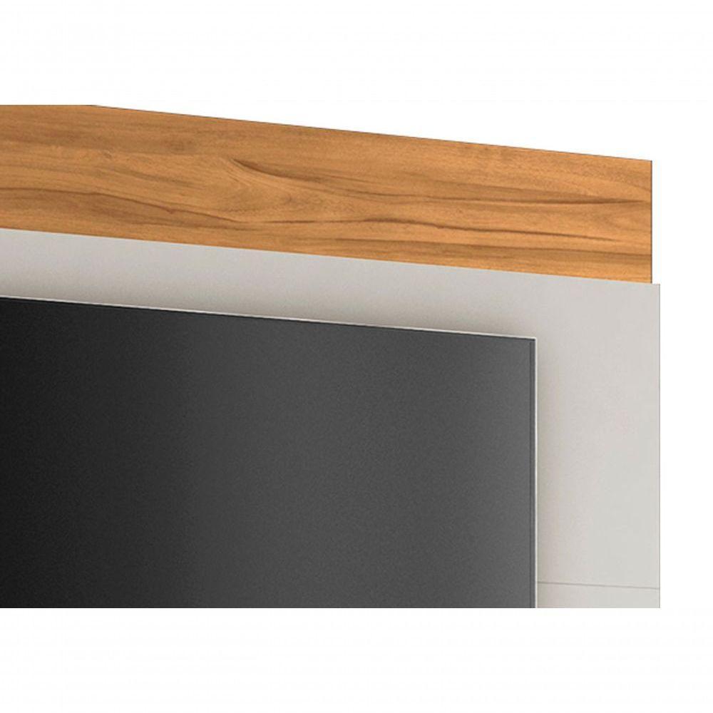 Rack Com Painel Línio Freijó Com Off White - Moveisaqui - 4