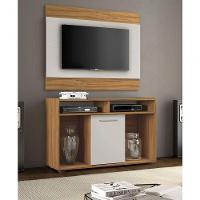 Rack Com Painel Línio Freijó Com Off White - Moveisaqui - 2