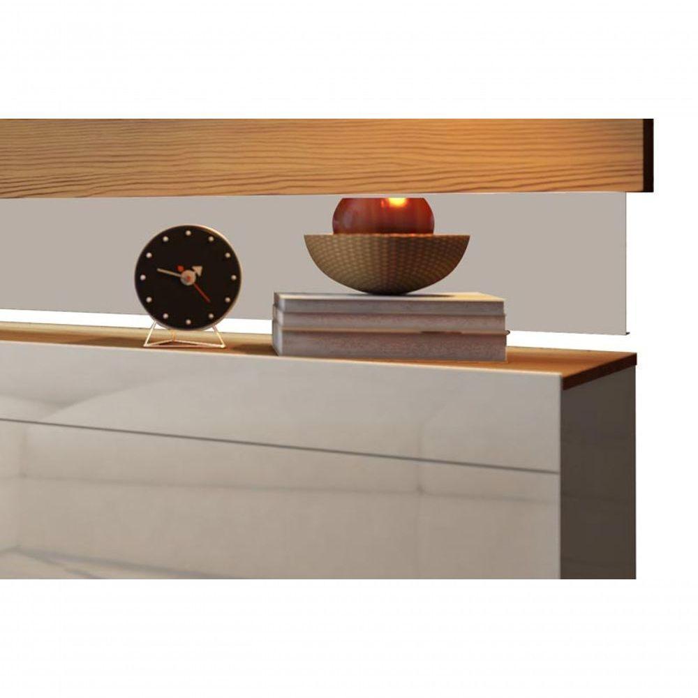 Rack Com Painel Classic 2g 1.8 Freijó Com Off White - Imcal Móveis - 4