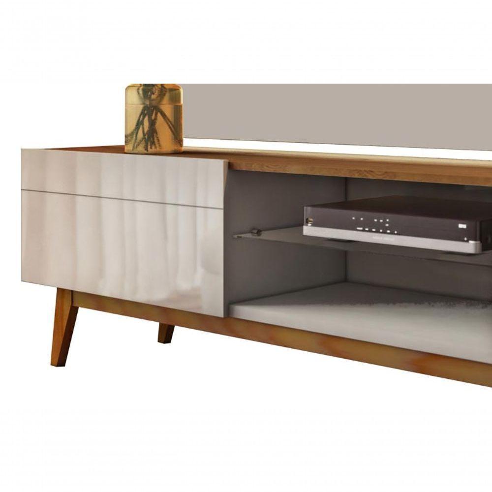 Rack Com Painel Classic 2g 1.8 Freijó Com Off White - Imcal Móveis - 5