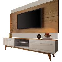 Rack Com Painel Classic 2g 1.8 Freijó Com Off White - Imcal Móveis - 1