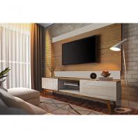 Rack Com Painel Classic 2g 1.8 Freijó Com Off White - Imcal Móveis - 2