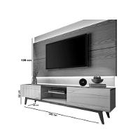 Rack Com Painel Classic 2g 1.8 Freijó Com Off White - Imcal Móveis - 6