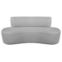 Kit Recamier Curvo Amsterdã 120cm E 2 Poltronas Amore Luxo Linho Cor Cinza Claro - 8