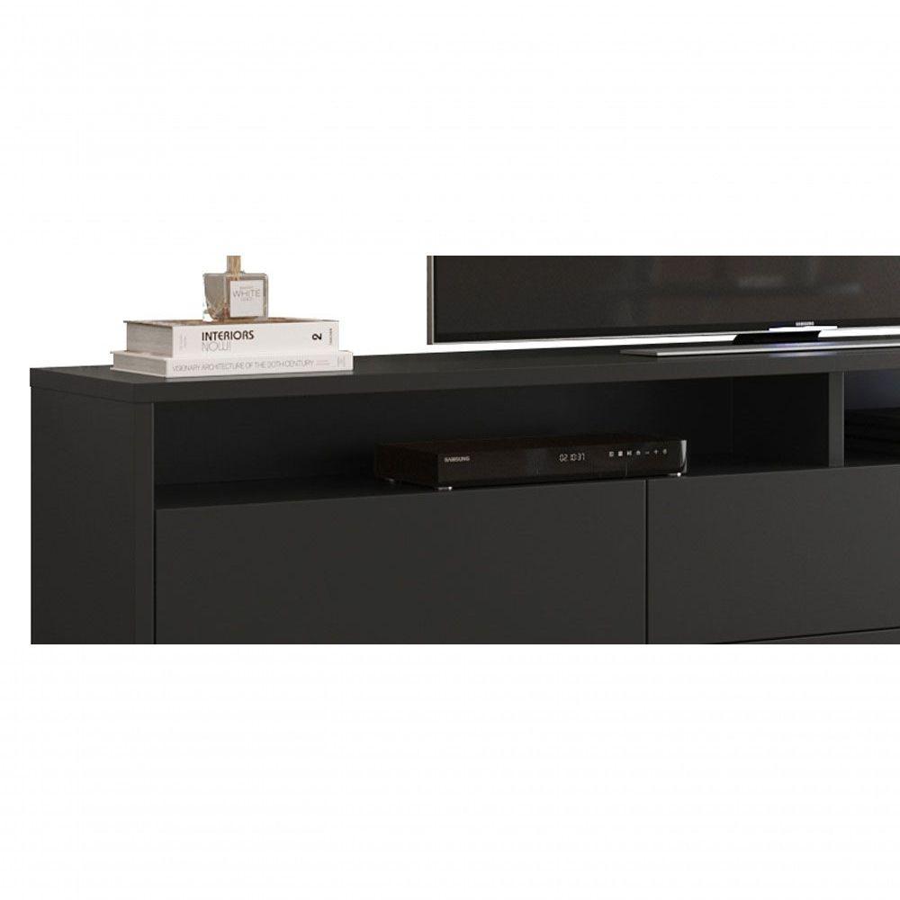 Rack Bancada Para Tv Aspen 1.8 Preto - Moveisaqui - 3