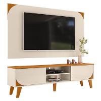 Rack Bancada Com Painel Duna Cinamomo/off White Para Tv Até 65” - Madetec Cinamomo/off White - 1