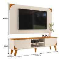 Rack Bancada Com Painel Duna Cinamomo/off White Para Tv Até 65” - Madetec Cinamomo/off White - 3