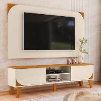 Rack Bancada Com Painel Duna Cinamomo/off White Para Tv Até 65” - Madetec Cinamomo/off White