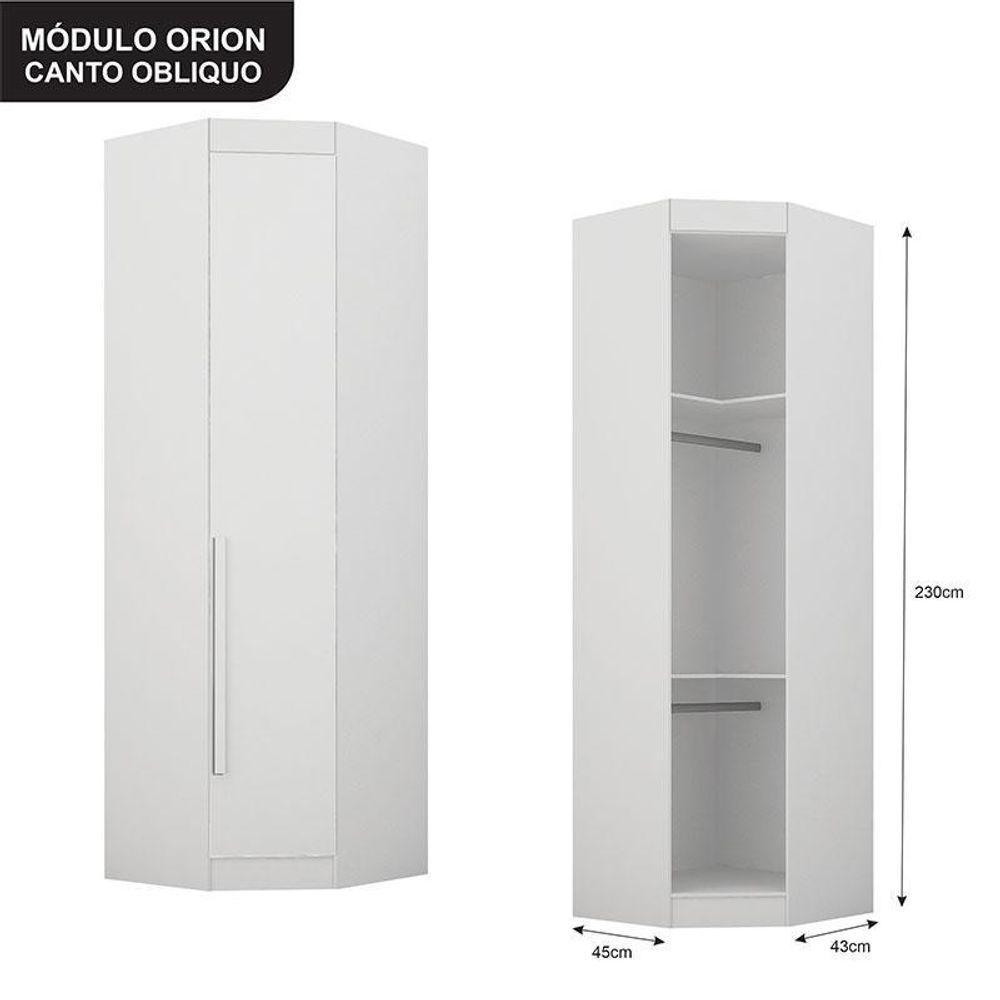 Quarto De Casal Modulado 11 Portas Orion Branco - Leifer Móveis - 6