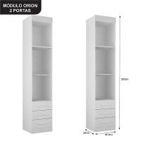 Quarto De Casal Modulado 11 Portas Orion Branco - Leifer Móveis - 5