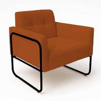 Poltrona Sala Industrial Alta Tubo Preto Kit 2 Elisa Bouclê Terra D03 - D'rossi - 6