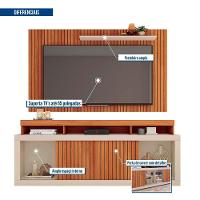 Painel Tv 60 Pol 180cm E Bancada Com Rodízio Sala Navel C01 - D'rossi Freijó-off White - 3