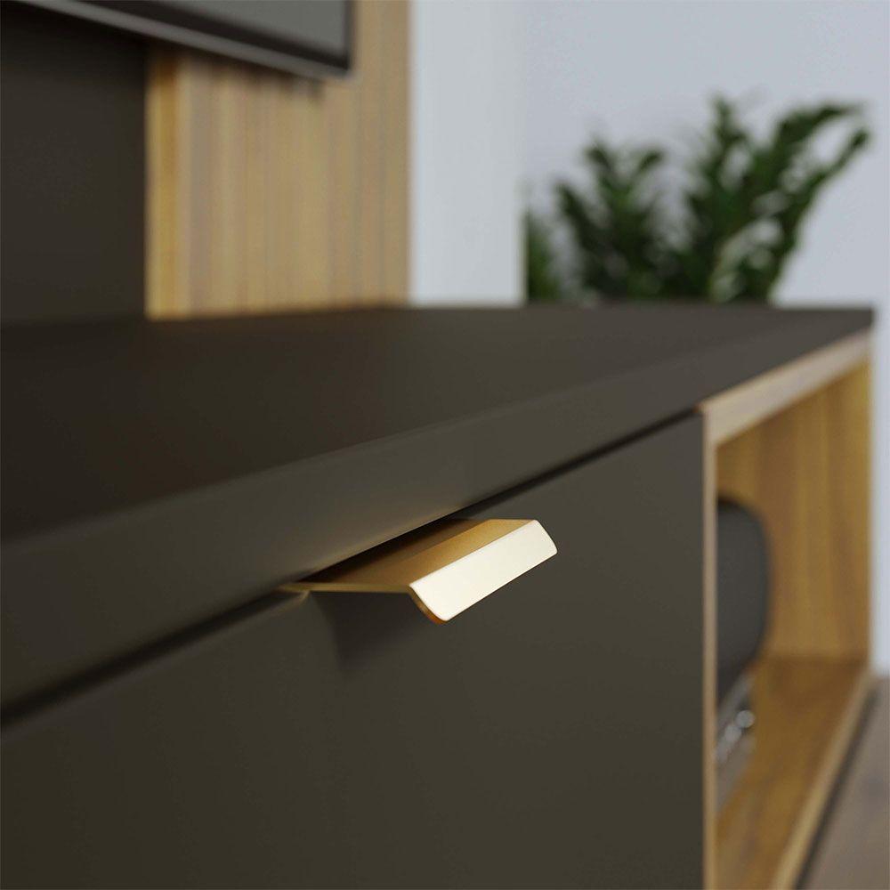 Painel Tv 65 Pol 180cm Bancada Suspensa Zurique C04 - D'rossi Preto Fosco E Noce Milano - 8