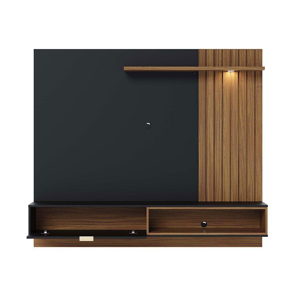 Painel Tv 65 Pol 180cm Bancada Suspensa Zurique C04 - D'rossi Preto Fosco E Noce Milano - 9