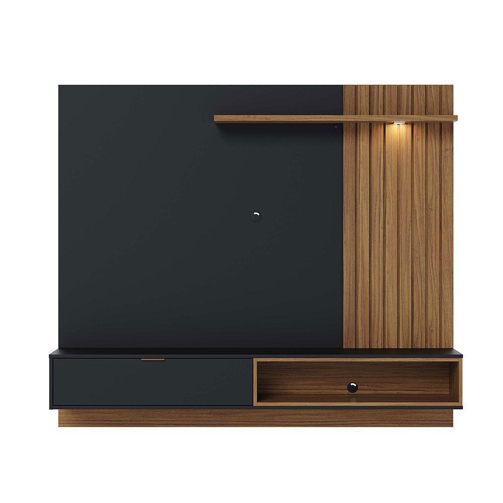 Painel Tv 65 Pol 180cm Bancada Suspensa Zurique C04 - D'rossi Preto Fosco E Noce Milano - 10