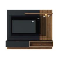 Painel Tv 65 Pol 180cm Bancada Suspensa Zurique C04 - D'rossi Preto Fosco E Noce Milano