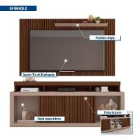 Painel Tv 60 Pol 180cm E Bancada Com Rodízio Sala Navel C01 - D'rossi Havana-fendi