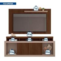 Painel Tv 60 Pol 180cm E Bancada Com Rodízio Sala Navel C01 - D'rossi Havana-fendi - 5