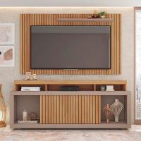 Painel Tv 60 Pol 180cm E Bancada Com Rodízio Sala Navel C01 - D'rossi Buriti-fendi - 1