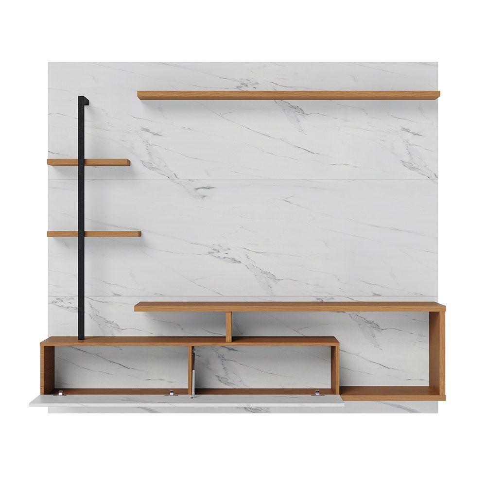 Painel Tv 58 Pol 180cm Bancada Suspensa Jordan C04 - D'rossi Freijó E Branco Neve - 10