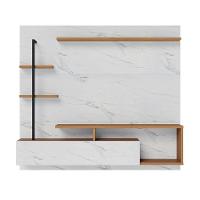 Painel Tv 58 Pol 180cm Bancada Suspensa Jordan C04 - D'rossi Freijó E Branco Neve - 2