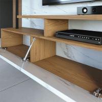 Painel Tv 58 Pol 180cm Bancada Suspensa Jordan C04 - D'rossi Freijó E Branco Neve - 5