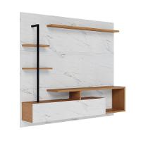 Painel Tv 58 Pol 180cm Bancada Suspensa Jordan C04 - D'rossi Freijó E Branco Neve - 9