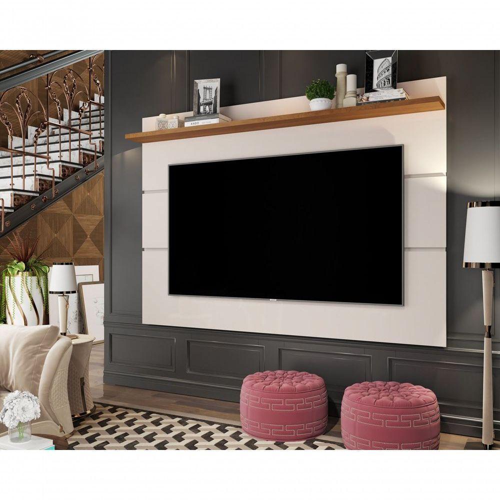 Painel Para Tv Vivare 1.8 Off White Com Freijó - Germai Móveis - 2