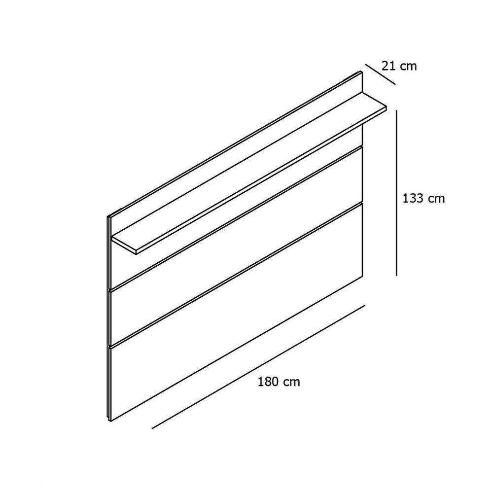 Painel Para Tv Vivare 1.8 Off White Com Freijó - Germai Móveis - 5