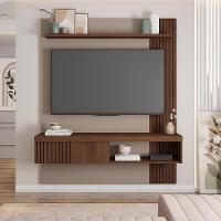 Painel Tv 55 Pol 150cm Bancada Suspensa Ripado Luana C01 - D'rossi Fendi-havana - 1