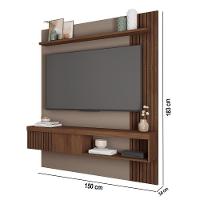 Painel Tv 55 Pol 150cm Bancada Suspensa Ripado Luana C01 - D'rossi Fendi-havana - 3