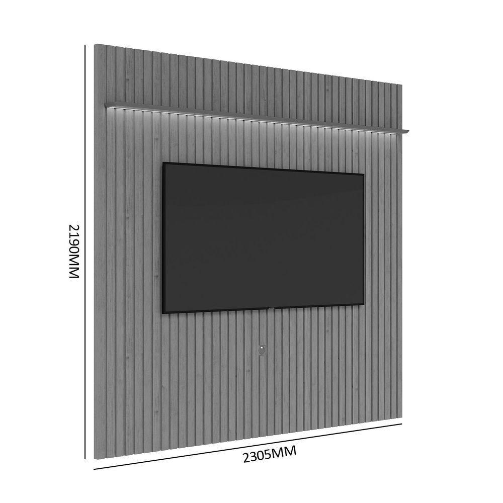Painel Para Tv Ripado Flow 2.8 Led Nature - Móveisaqui - 4