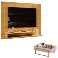 Painel Para Tv Suspenso Nando Cedro E Mesa De Centro Pilar Bali - Dj Móveis - 1