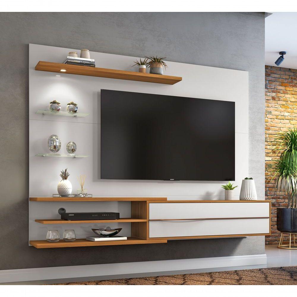 Painel Para Tv Nt 1115 Off White Com Freijó - Notável - 2
