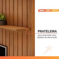 Painel Para Tv Até 65" 1,83m Ripado com Led Montreal com Nicho Madeirado/Off White