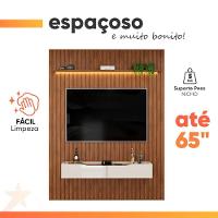 Painel Para Tv Até 65" 1,83m Ripado com Led Montreal com Nicho Madeirado/Off White - 8