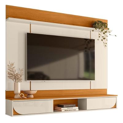 Painel Home Suspenso Aura Cinamomo/off White Para Tv Até 65” - Madetec Cinamomo/off White