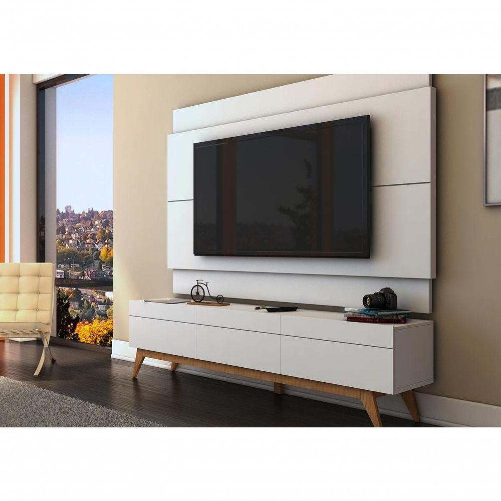 Rack Com Painel Para Tv 55 Polegadas Branco Classic 3g 1.8 - Imcal Móveis - 2