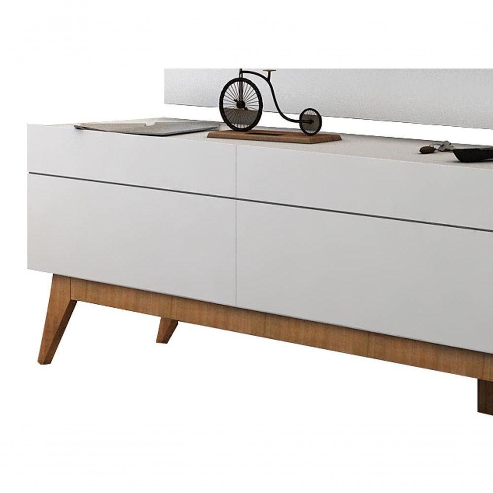 Rack Com Painel Para Tv 55 Polegadas Branco Classic 3g 1.8 - Imcal Móveis - 5