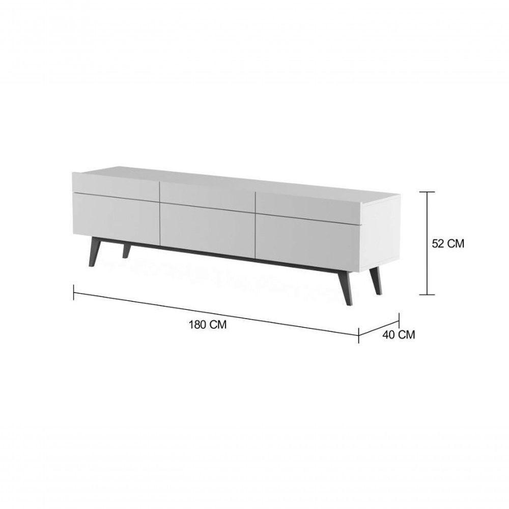 Rack Com Painel Para Tv 55 Polegadas Branco Classic 3g 1.8 - Imcal Móveis - 6