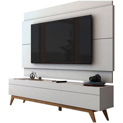 Rack Com Painel Para Tv 55 Polegadas Branco Classic 3g 1.8 - Imcal Móveis