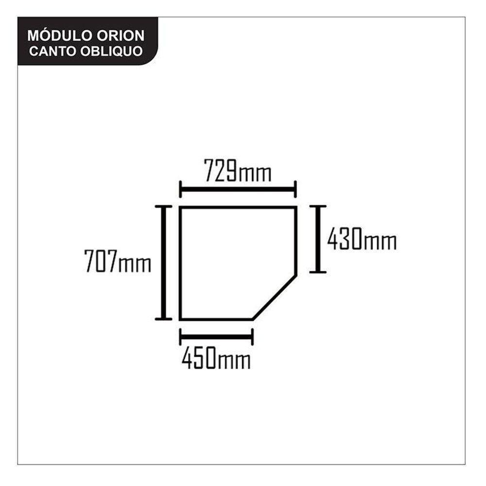 Modulo Orion Canto Obliquo Cinamomo Off White – Leifer Móveis - 4