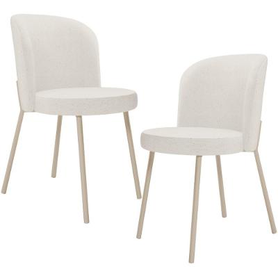 Kit 02 Cadeiras Para Sala De Jantar Cozinha Estofada Gavi Arena L02 Linho Bege - Lyam Decor